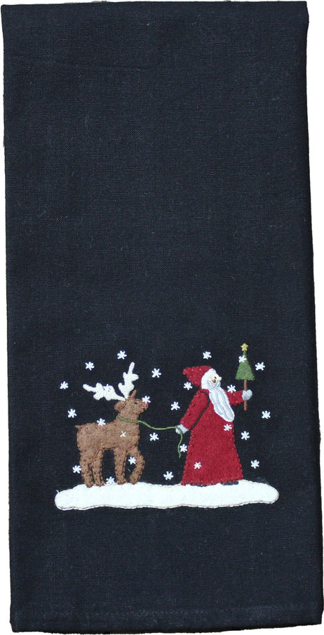 Christmas Friends Black towel  - Home Collections by Raghu