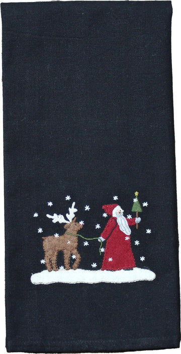 Christmas Friends Black towel  - Home Collections by Raghu