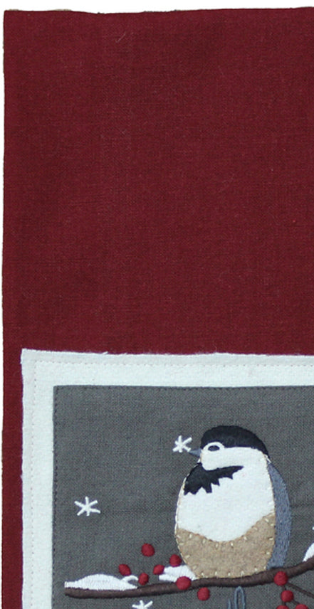 Chickadees Red towel  - Home Collections by Raghu