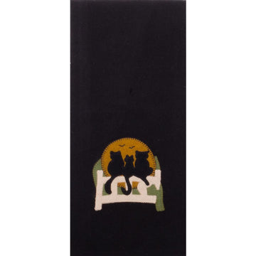 Cats on a Fence Towel Black - Set of Two - Home Collections by Raghu