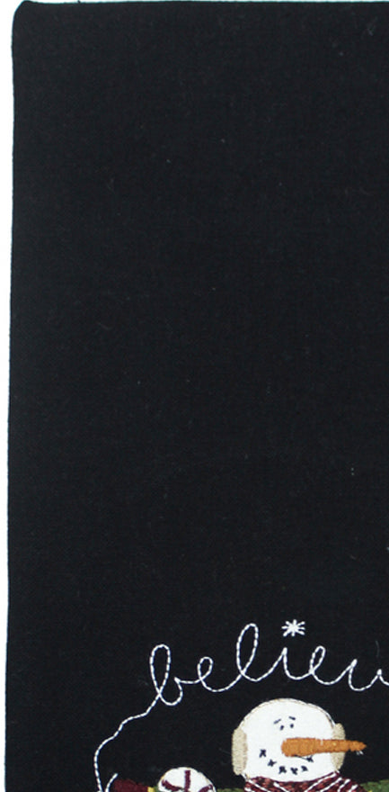 Snowman Believe Black towel  - Home Collections by Raghu