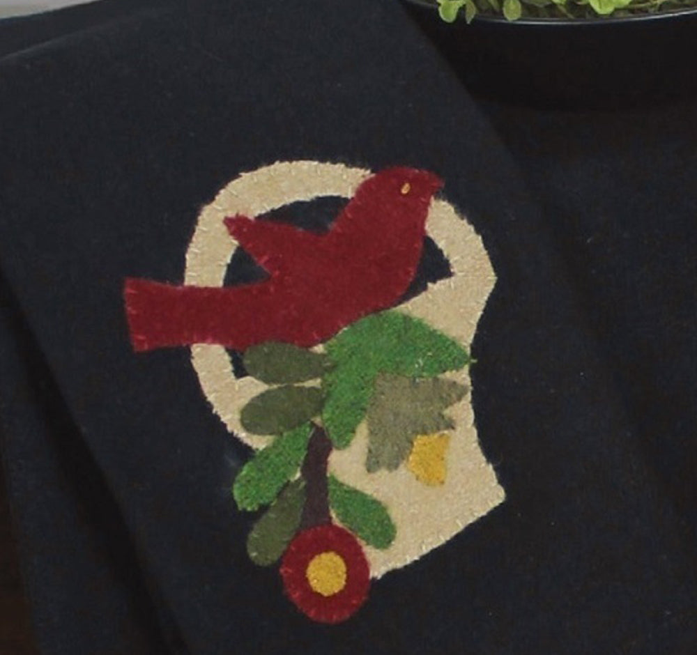 Bird in Basket Black Towel  - Home Collections by Raghu