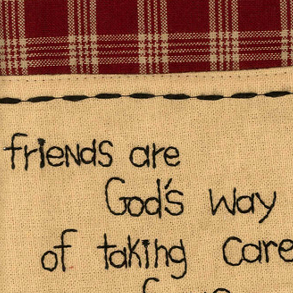 Barn Red Nutmeg Friends Are God'S Way Towel Set Of Two - Home Collections by Raghu