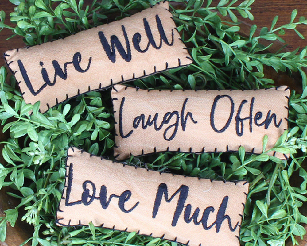 Live Love Laugh Fill Set Tea Dyed Home Accents  - Home Collections by Raghu