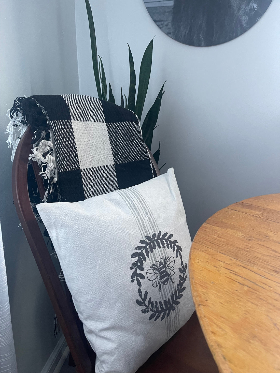 Buffalo Check Black - Buttermilk Afghan  - Home Collections by Raghu