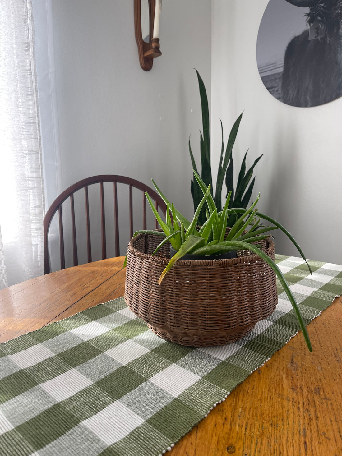 Buffalo Check Sage Sage Table Runner   - Home Collections by Raghu