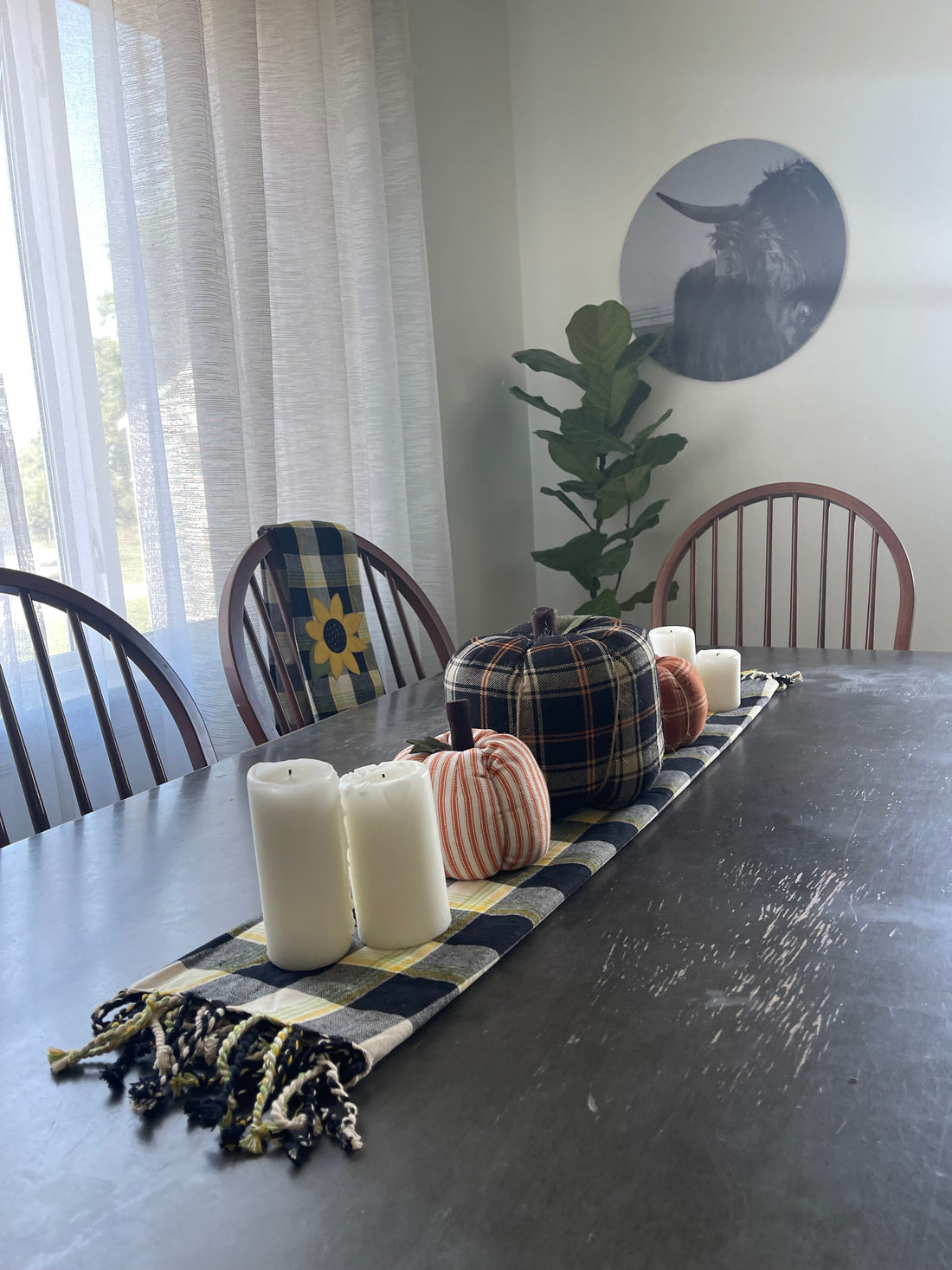 Sunflower Buffalo Check Table Square - Home Collections by Raghu