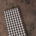 Black-Nutmeg Heritage House Check Black Towel - Set of Six - Home Collections by Raghu