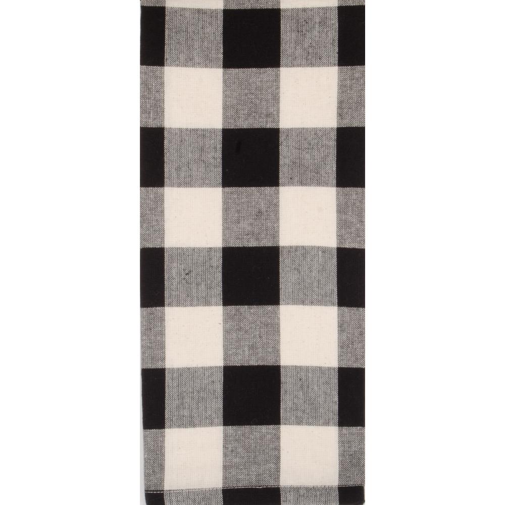Black-Buttermilk Buffalo Check Towel - Set of Six - Home Collections by Raghu