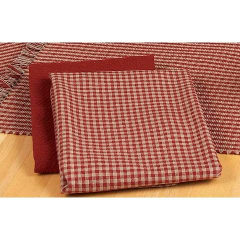 Barn Red Oat Newbury Gingham Towel Set Of Six - Home Collections by Raghu