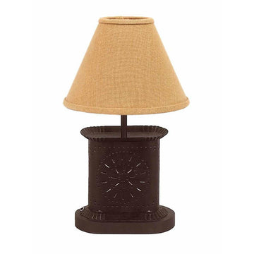 Black Stars Punched Tin Accent Lamp - Home Collections by Raghu