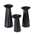 Pillar Set of 3 conical shape 6 In,8 In, 10 In - black  - Home Collections by Raghu