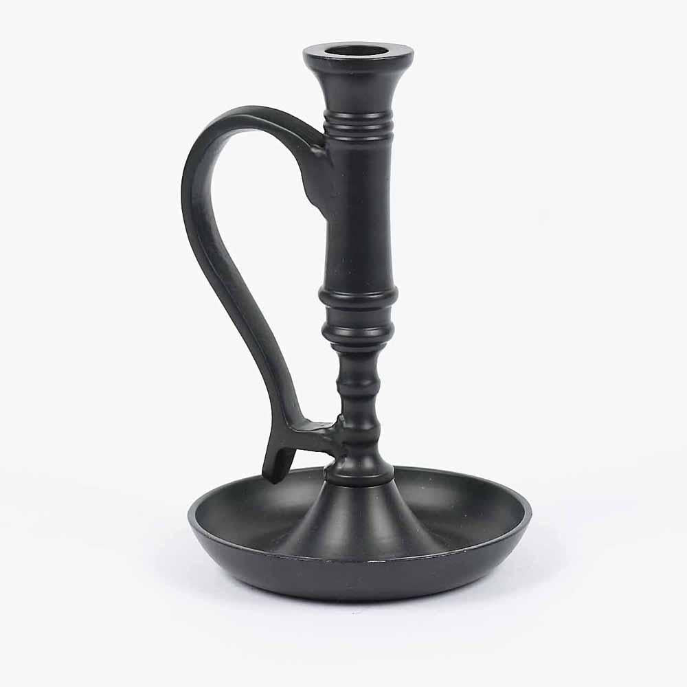 Black Williamsburg Candle Holder Metal - Home Collections by Raghu