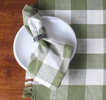Buffalo Check Sage Sage Napkin  - Home Collections by Raghu