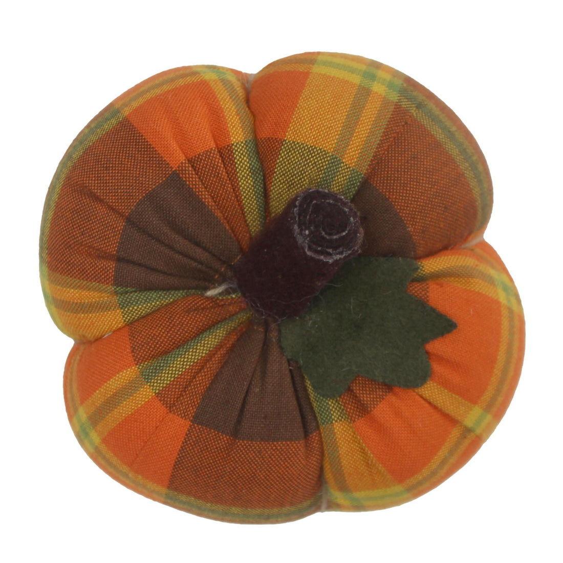 F Autumn Plaid Pumpkin 6 Inx4 In - Home Collections by Raghu