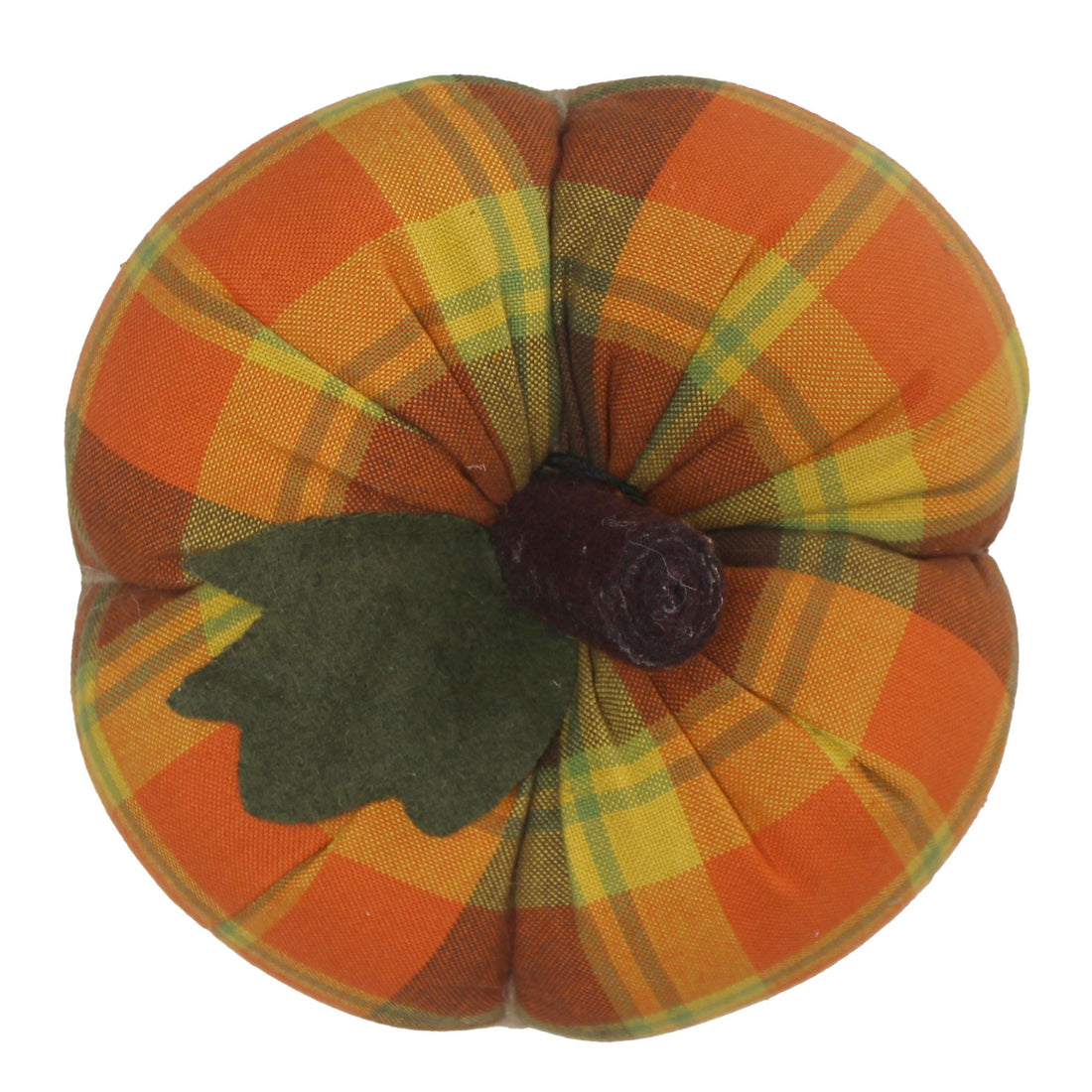 F Autumn Plaid Pumpkin 8 Inx6 In - Home Collections by Raghu