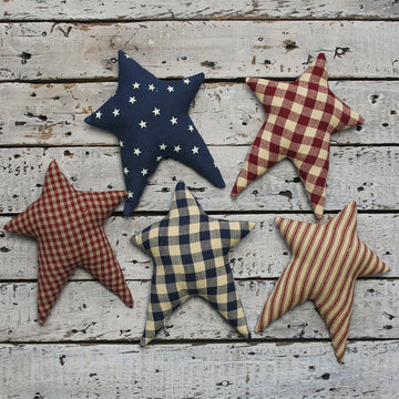 Freedom Fabric Stars set of 5 Ornament - Home Collections by Raghu