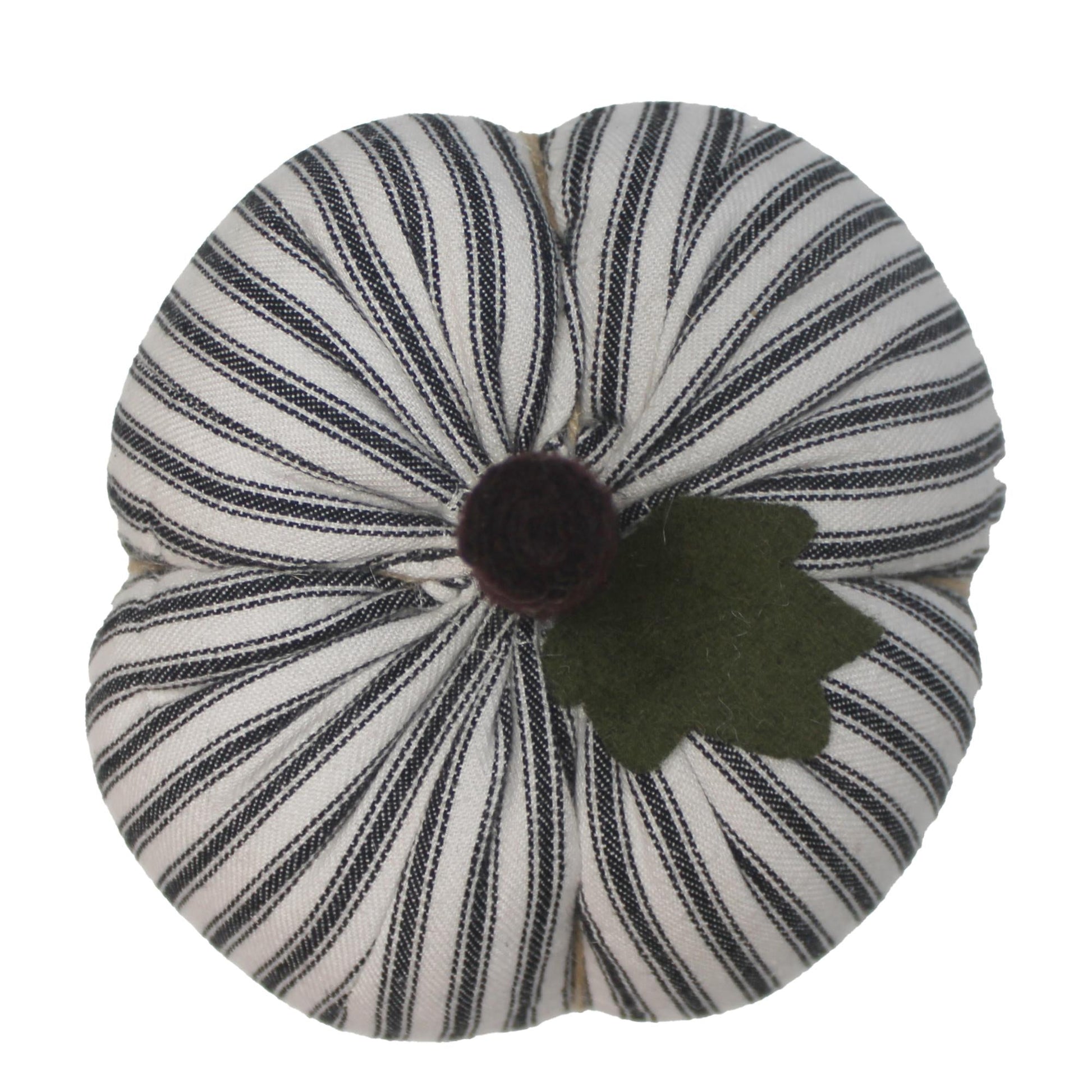 F White Black Ticking Pumpkin 6 Inx4 In - Home Collections by Raghu