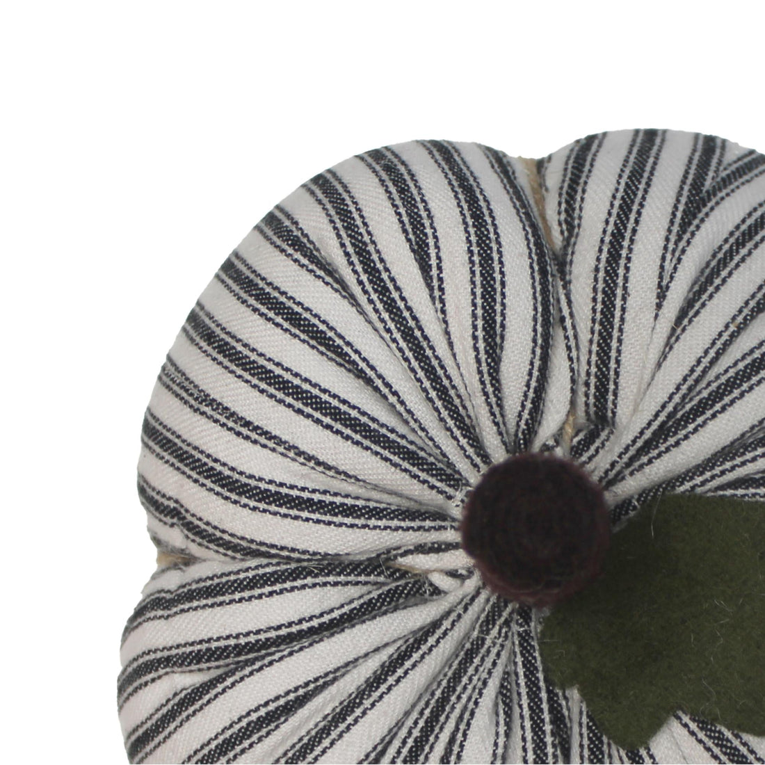 F White Black Ticking Pumpkin 6 Inx4 In - Home Collections by Raghu