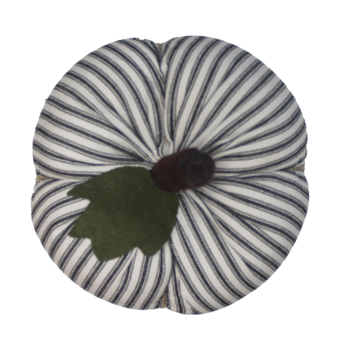 F White Black Ticking Pumpkin 8 Inx6 In - Home Collections by Raghu