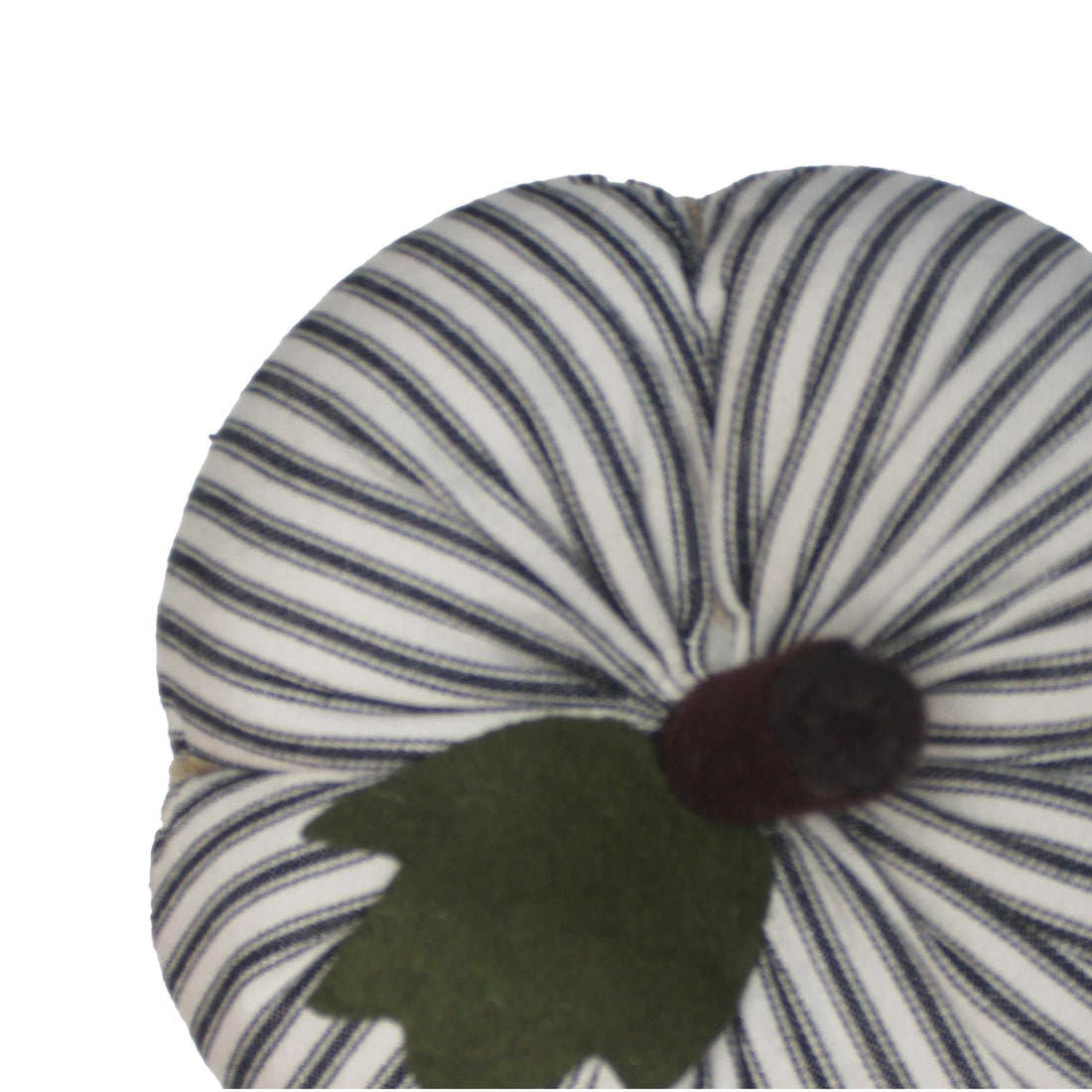 F White Black Ticking Pumpkin 8 Inx6 In - Home Collections by Raghu