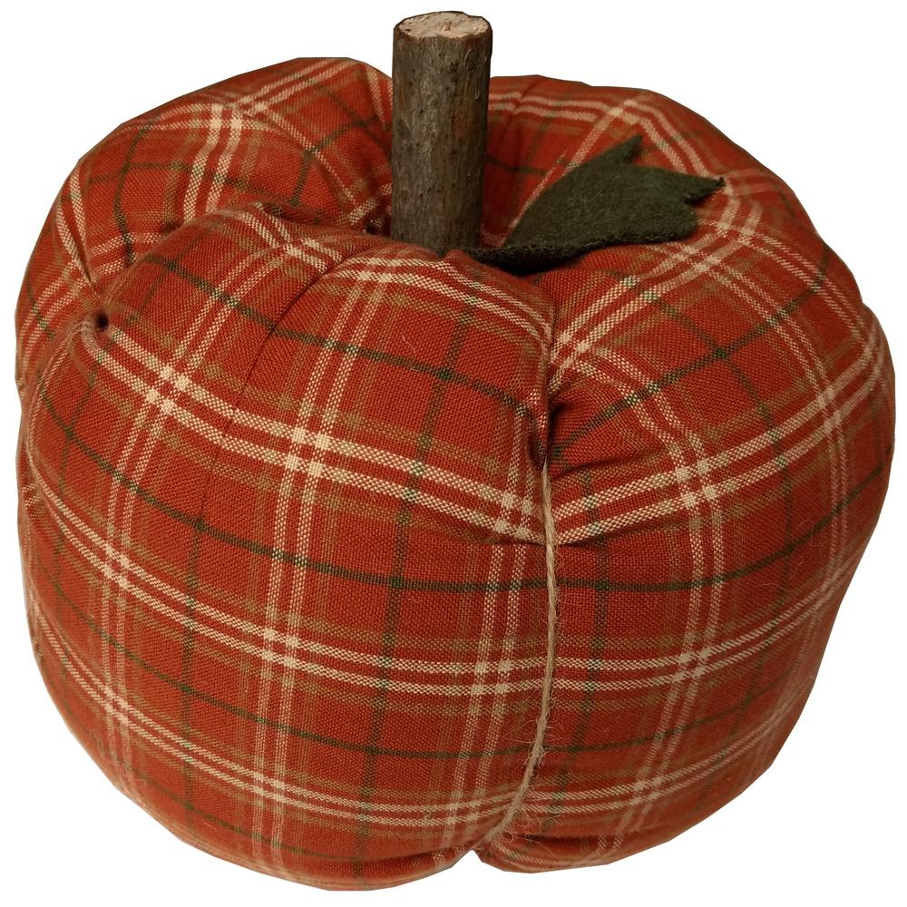 Stuffed Pumpkin Ornament 4" x 3" Pumpkin Spice - Home Collections by Raghu