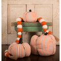 Cream Orange Ticking Pumpkin 6x4 Ornament-  Home Collections by Raghu