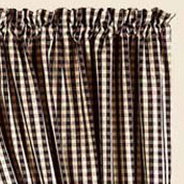 Black Nutmeg Heritage House Check Black 63" Panels Lined - Home Collections by Raghu