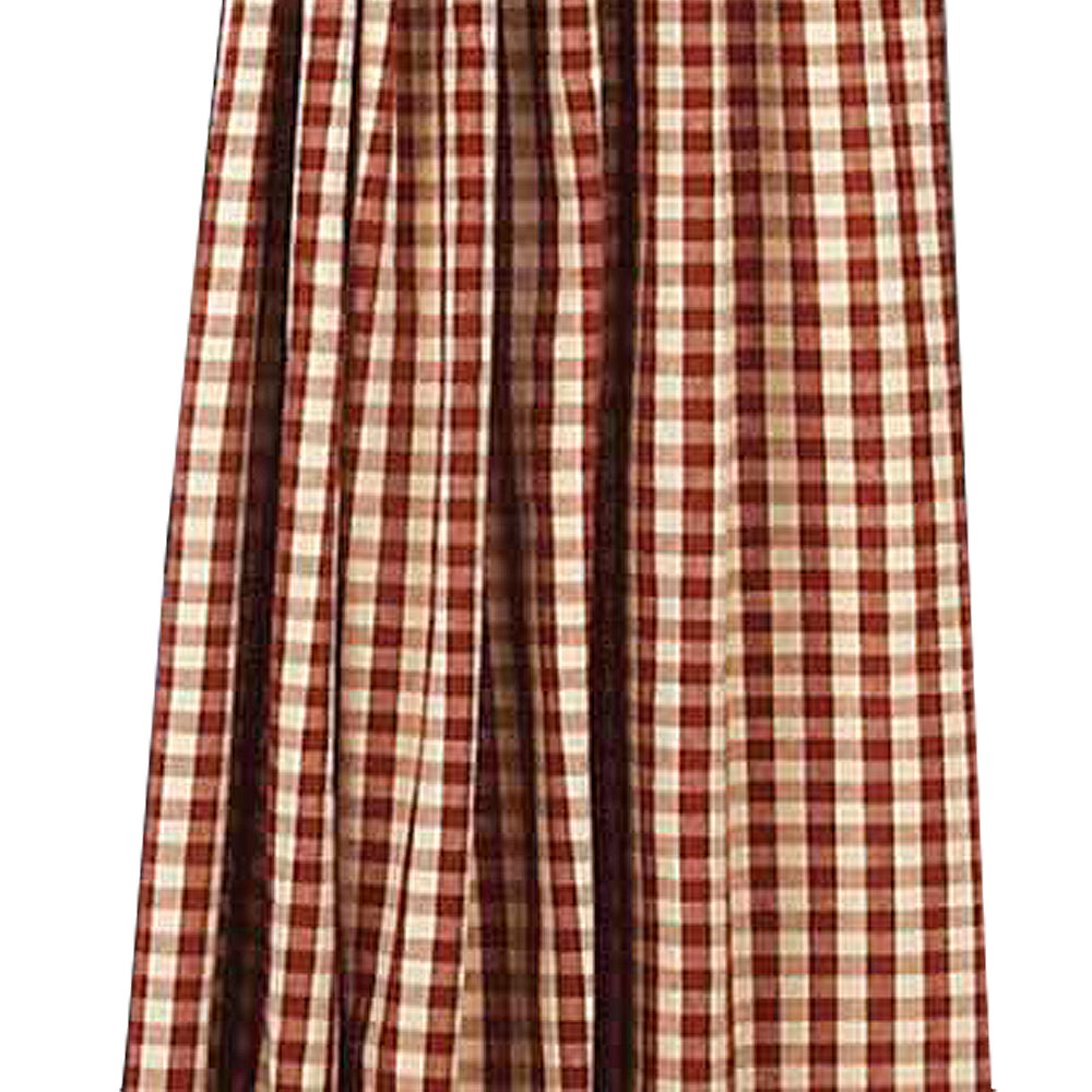 Barn Red Nutmeg Heritage House Check Barn Red 63" Panels Lined - Home Collections by Raghu