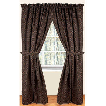 Black - Mustard Loverƒ?????s Knot Jacquard 63" Panels - Lined - Home Collections by Raghu