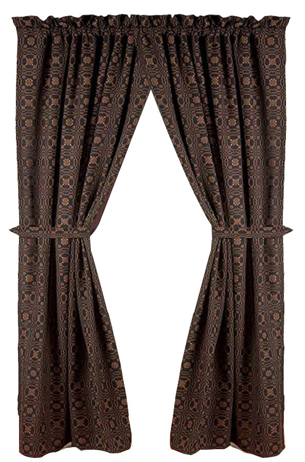 Black Mustard Lover?�?????’??ƒ?§??S Knot Jacquard 63" Panels Lined - Home Collections by Raghu