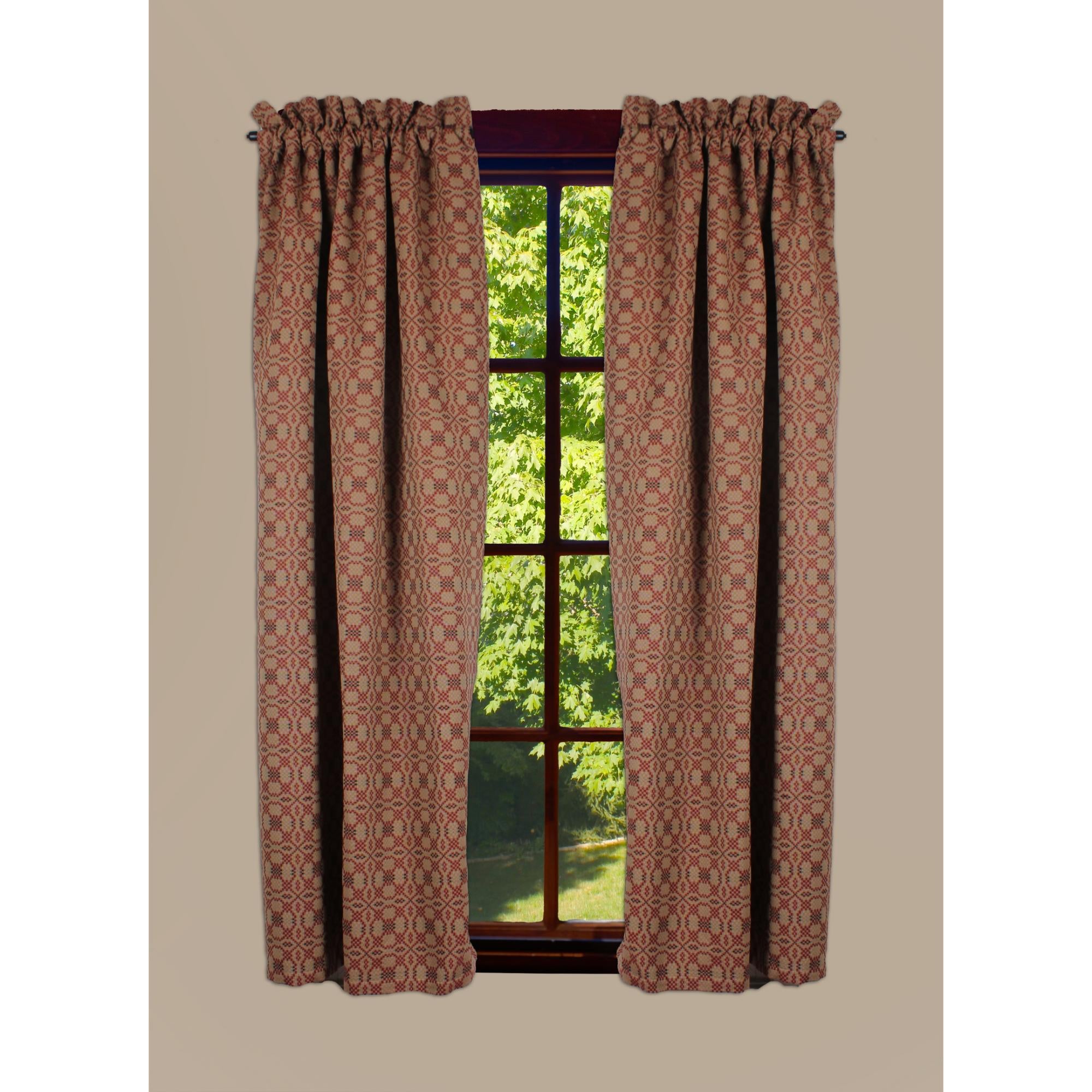 Kendall Jacquard Red 63 In Panels - Online - Home Collections by Raghu