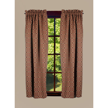 Kendall Jacquard Red 63 In Panels - Home Collections by Raghu