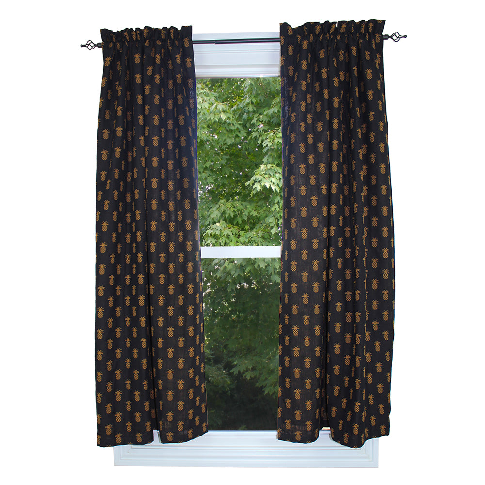 Pineapple Town Black Panels - Home Collections by Raghu