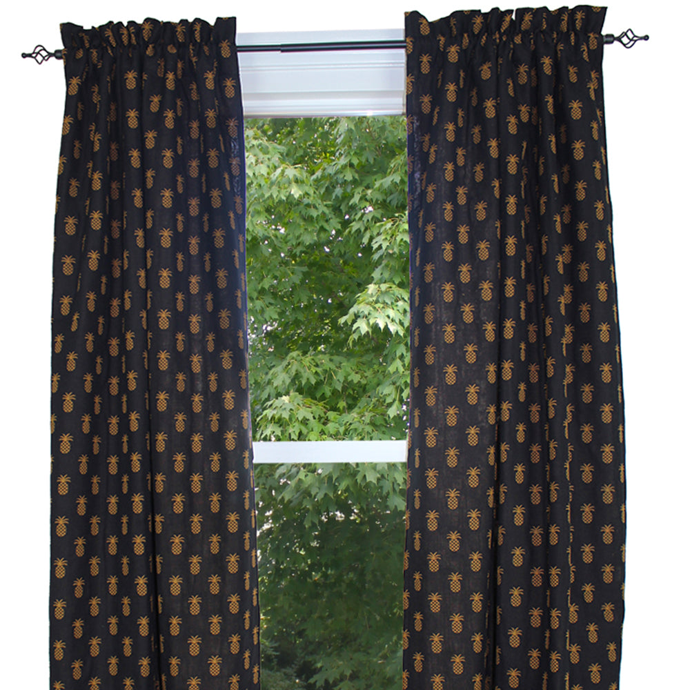 Pineapple Town Black Panels - Home Collections by Raghu