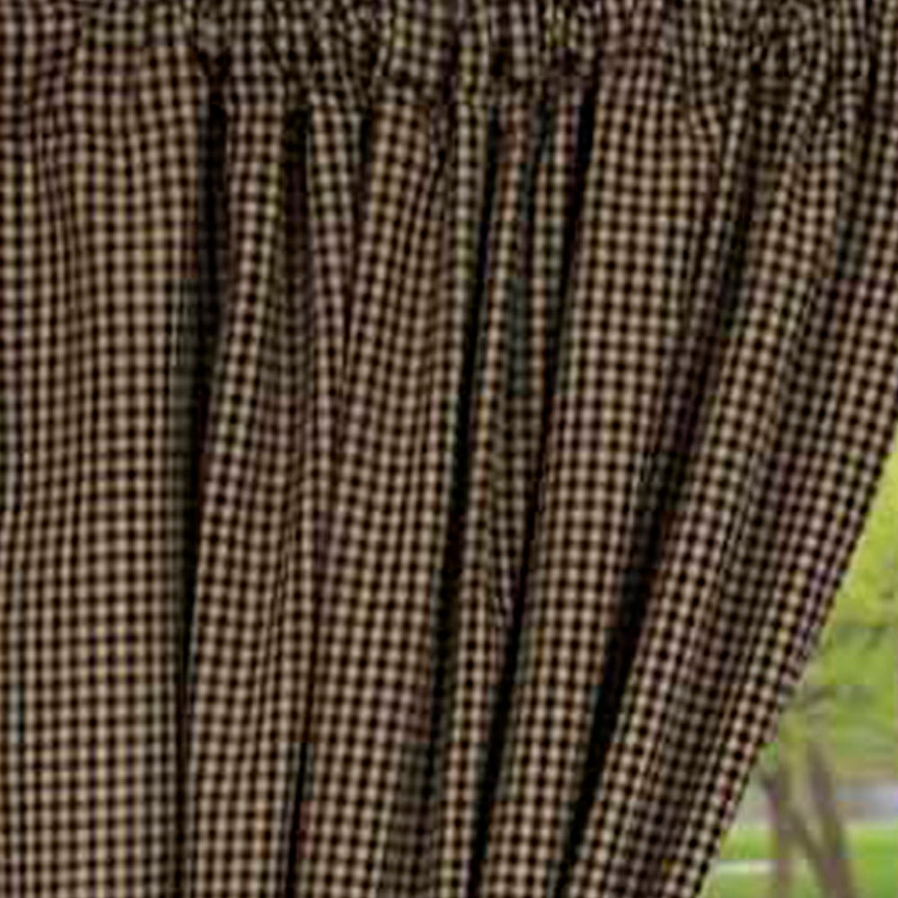 Black Oat Newbury Gingham 63" Panels Lined - Home Collections by Raghu