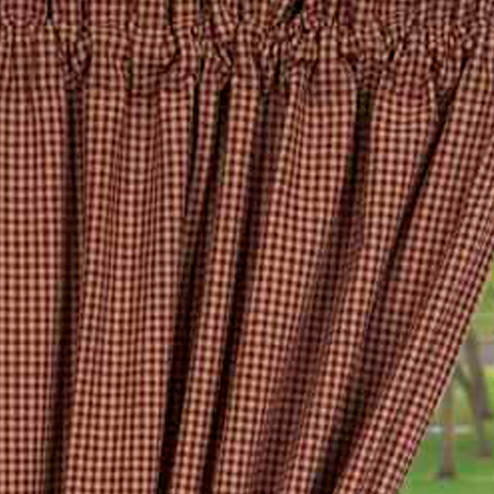 Barn Red Oat Newbury Gingham 63" Panels Lined - Home Collections by Raghu