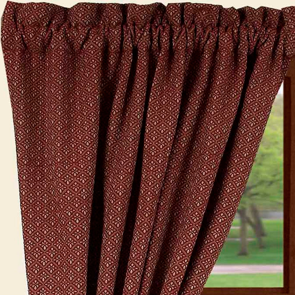 Barn Red-Oat Philmont Jacquard 63" Panels - Lined - Home Collections by Raghu