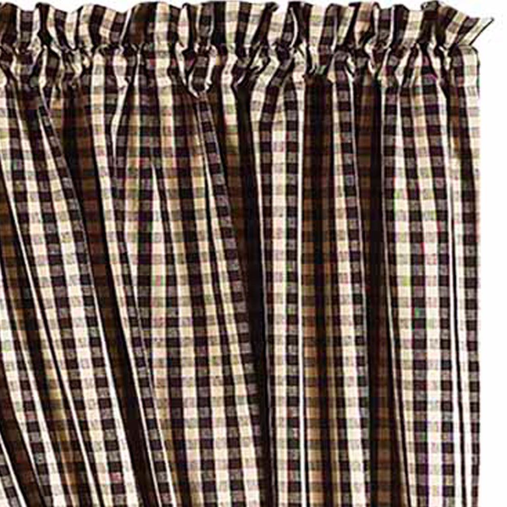 Black Nutmeg Heritage House Check Black Drapery 86" Panels Lined - Home Collections by Raghu