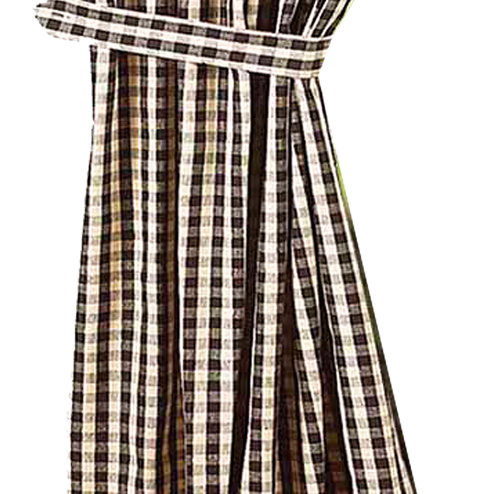 Black Nutmeg Heritage House Check Black Drapery 86" Panels Lined - Home Collections by Raghu