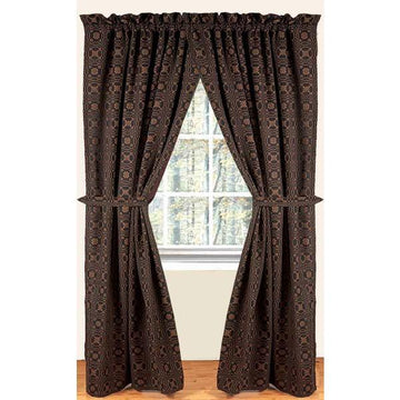 Black - Mustard Loverƒ?????s Knot Jacquard Drapery 86" Panels - Lined - Home Collections by Raghu