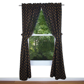 Pineapple Town Black Drapery Panels - Home Collections by Raghu