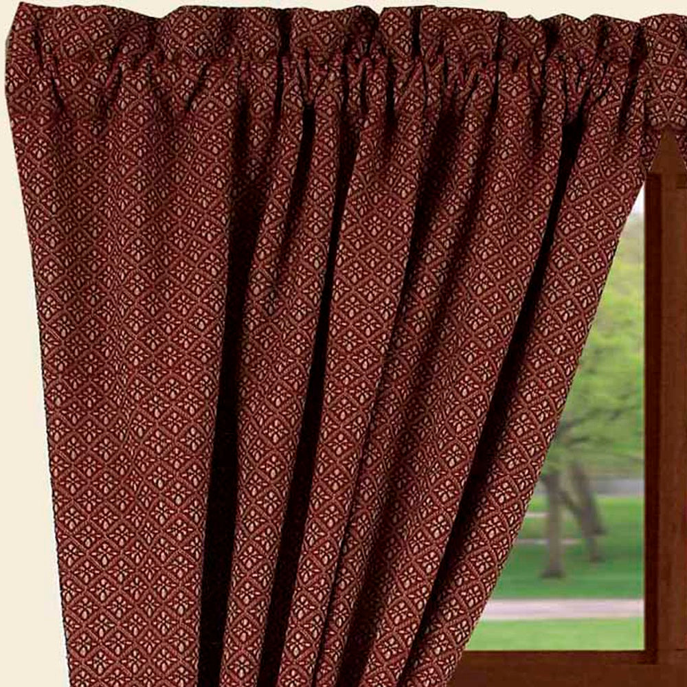 Barn Red Oat Philmont Jacquard Drapery 86" Panels Lined - Home Collections by Raghu