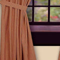 Barn Red Nutmeg York Ticking Drapery 86
