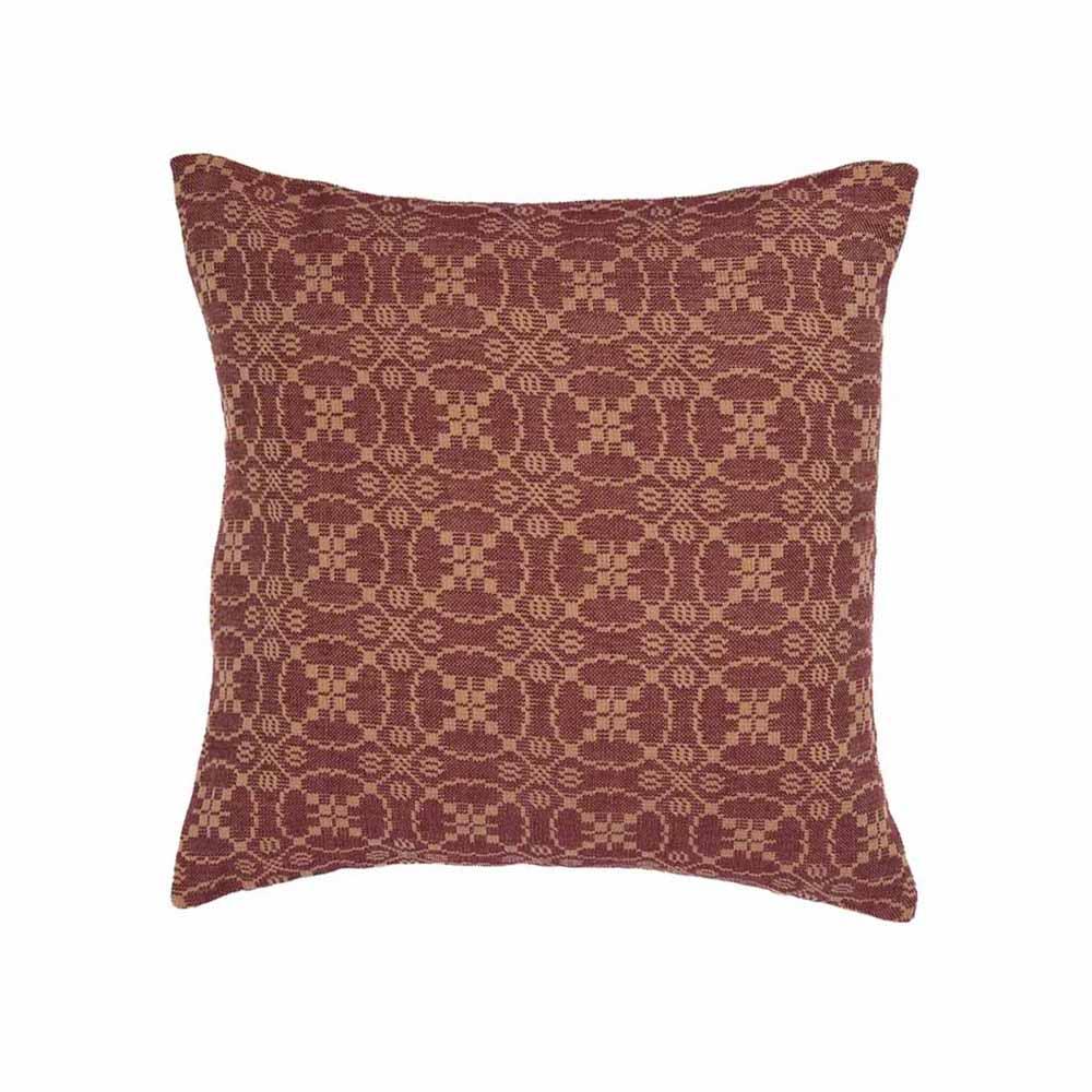 Barn Red-Tan Marshfield Jacquard Pillow Cover - Home Collections by Raghu