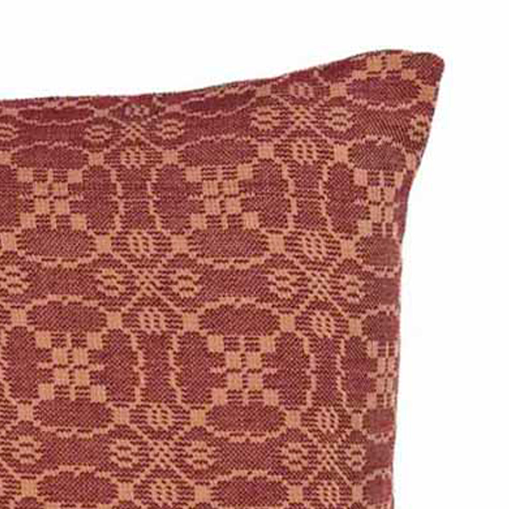 Barn Red Tan Marshfield Jacquard Pillow Cover - Home Collections by Raghu