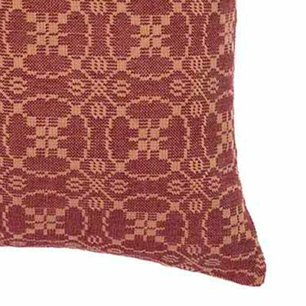 Barn Red Tan Marshfield Jacquard Pillow Cover - Home Collections by Raghu