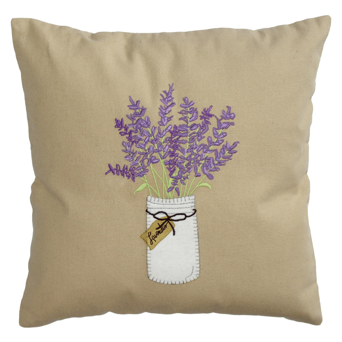 Lavender Mason Jar Pillow 14 In - Home Collections by Raghu