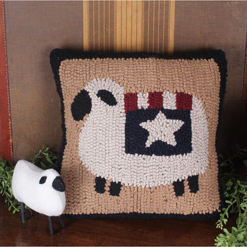 Liberty Sheep Hooked Pillow - Home Collections by Raghu