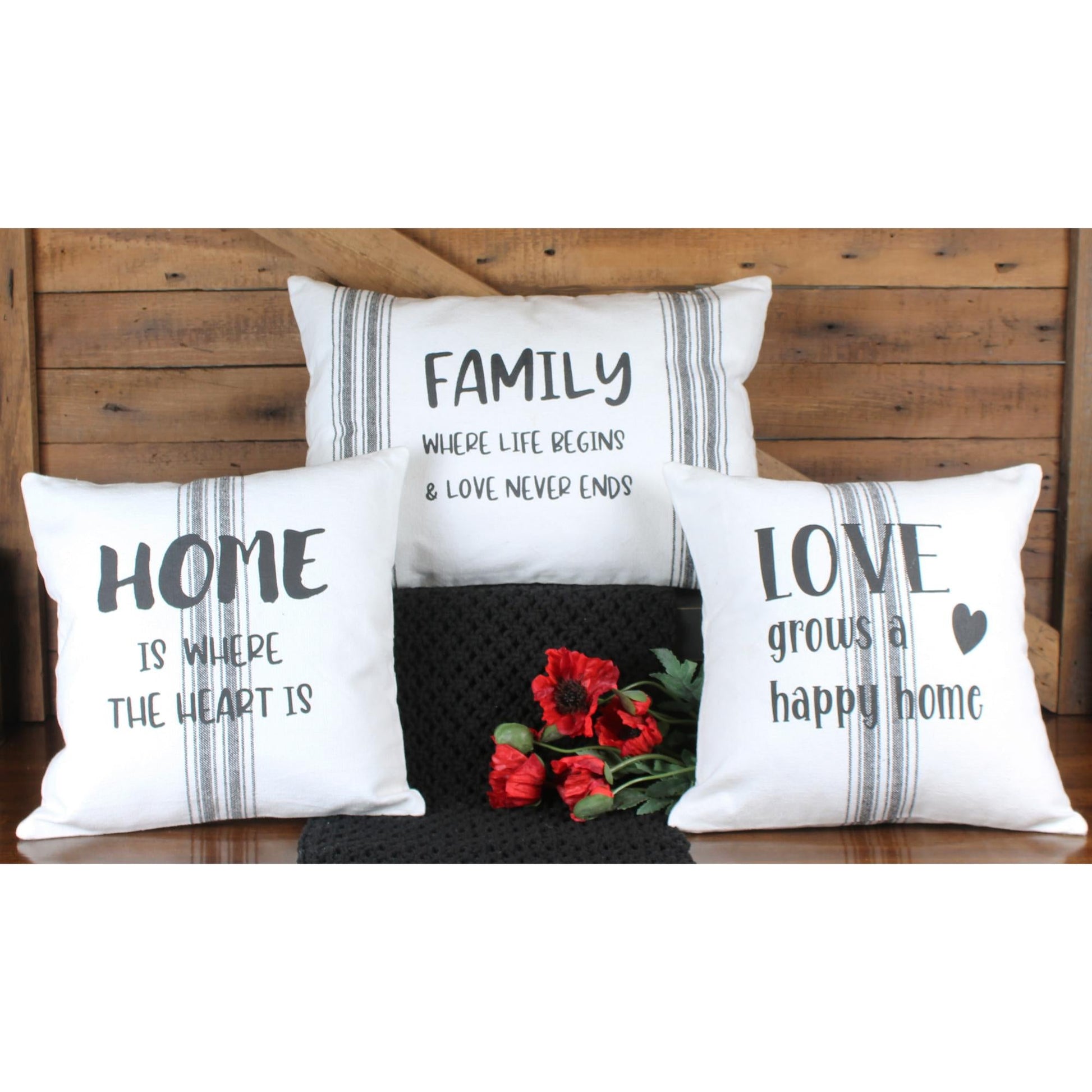 Family Grain Sack 14 Inx20 In Pillow - Home Collections by Raghu
